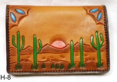 Genuine leather wallet. Handcrafted sunrise wallet