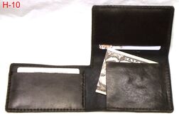 Black genuine leather wallet. Minimal leather wallet.