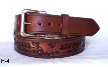 genuine leather hand tooled hand craft er belt. mens leather belt. woman s leather belt